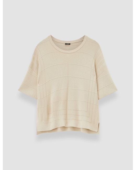 Joseph Natural Viscose Grid Knit T-Shirt