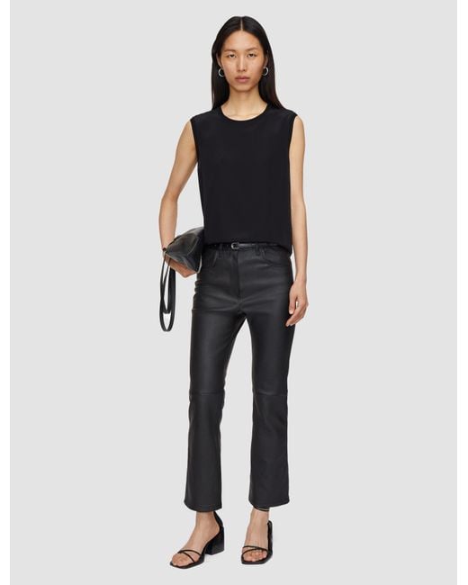 Joseph Gray Leather Stretch Duke Trousers