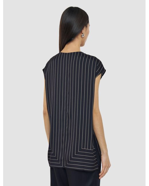 Joseph Blue Louison Geometric Print Silk Top