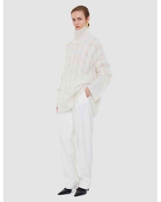 Joseph White Fortin Hand Knitted Cable Mohair Jumper