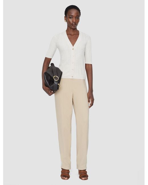 Joseph White Sens Silk Cotton Rib Short Sleeve Cardigan