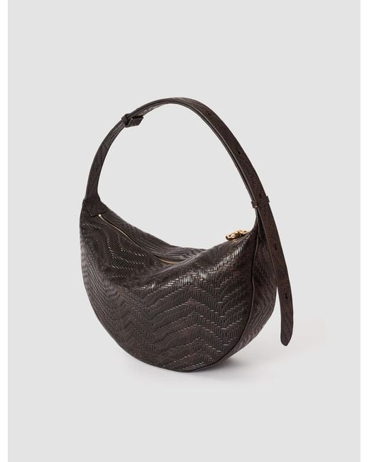 Joseph Blue Large Bean Woven Leather Bag