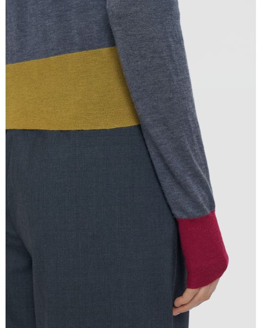 Pull Col Montant En Cashair Effet Superposé Joseph en coloris Blue