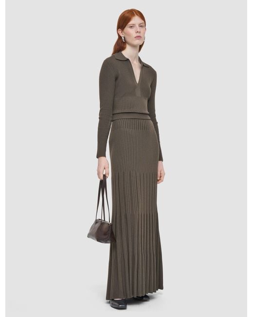 Joseph Natural Merino Rib Knit Skirt