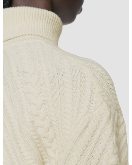Joseph White Cable Knit Wool Jumper