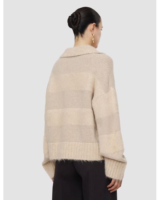 Joseph Natural Take Brushed Alpaca Striped Jumper