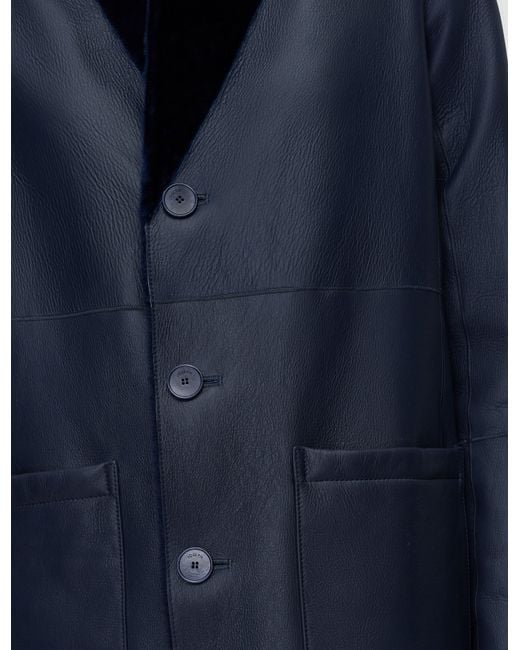 Joseph Blue Britanny Reversible Soft Shearling Jacket