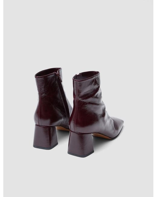 Joseph Purple Heeled Patent Leather Ankle Boots