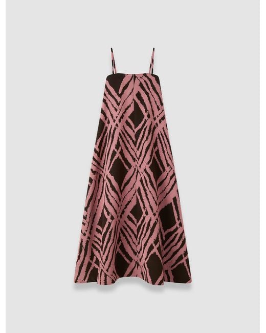 Joseph Red Banna Satin Twill Strapless Dress