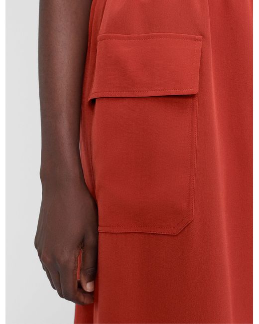 Joseph Red Charai Crepe De Soie Silk Skirt