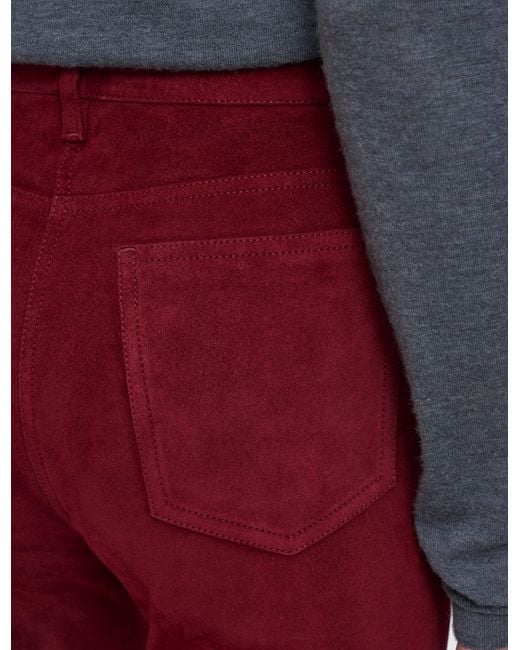 Joseph Red Duke Suede Stretch Trousers