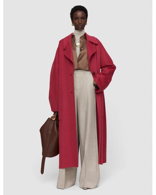 Joseph Red Spencer Double Face Cashmere Coat