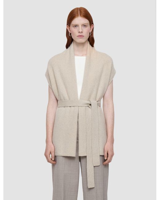 Joseph Natural Brushed Cashmere Sleeveless Wrap