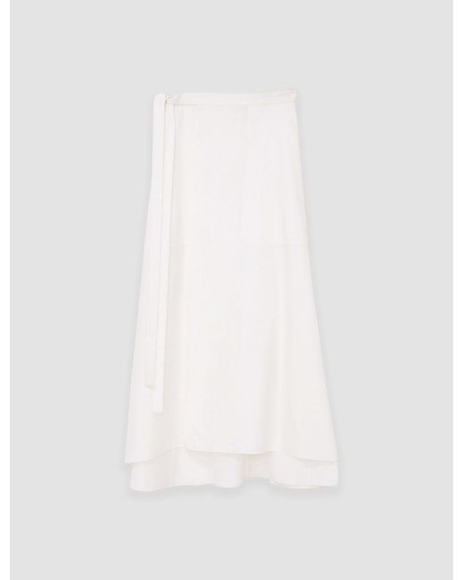 Jupe Alix en satin de coton léger Joseph en coloris White