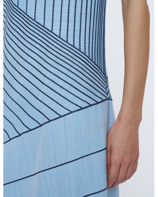 Joseph Blue Maryse Embroidered Stripes Dress