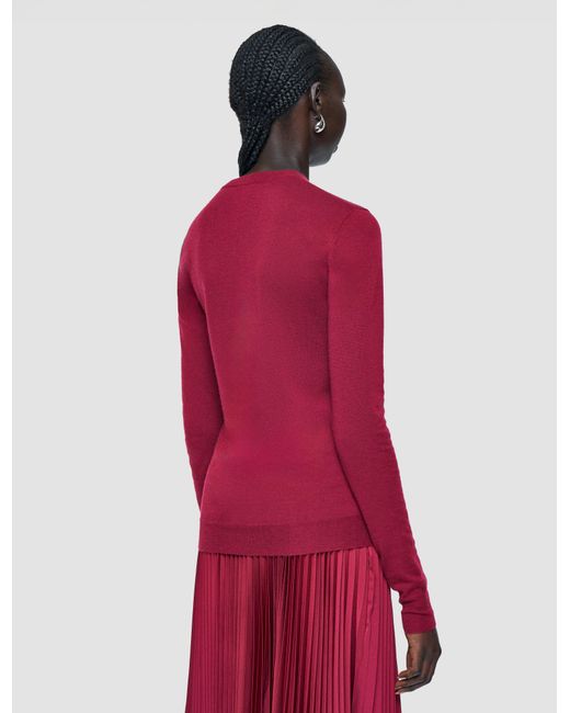 Joseph Red Cashair Round Neck Jumper
