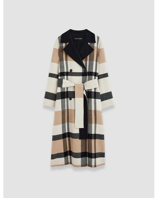 Joseph White Merton Reversible Check Wool Coat