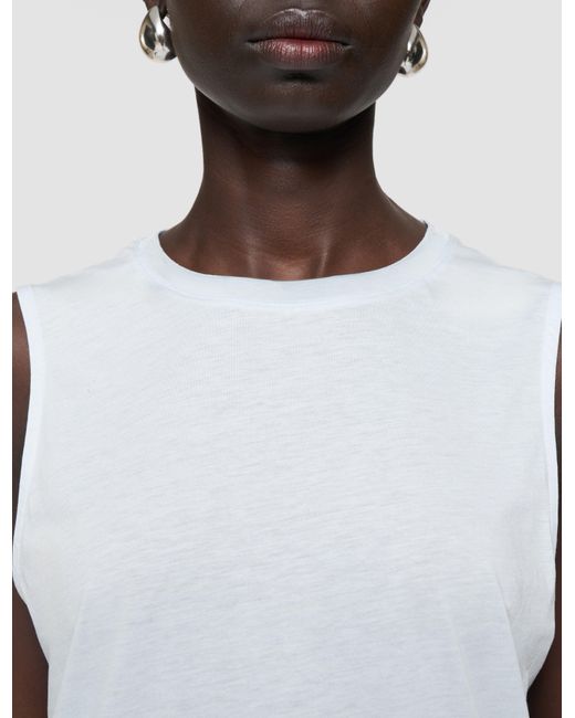 Débardeur En Jersey De Coton Et Soie Joseph en coloris White