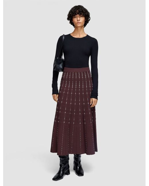 Joseph Purple Fragmented Stripes Skirt