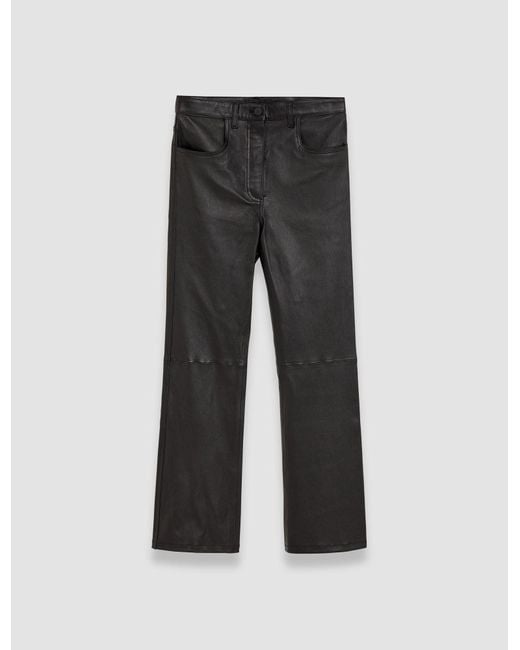 Joseph Gray Leather Stretch Duke Trousers