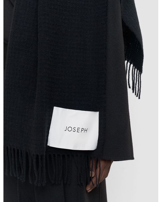 Joseph Blue Flora Waffle Wool Scarf