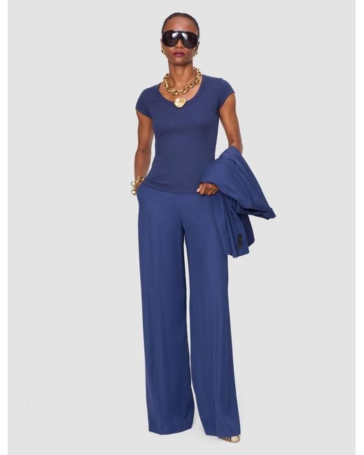 Joseph Blue Saba Cotton Rib Top