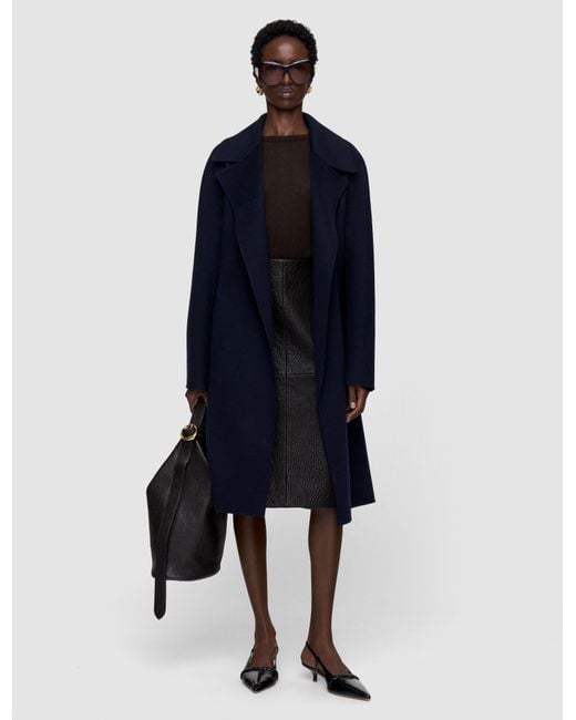 Joseph Blue Costana Double Face Cashmere Coat