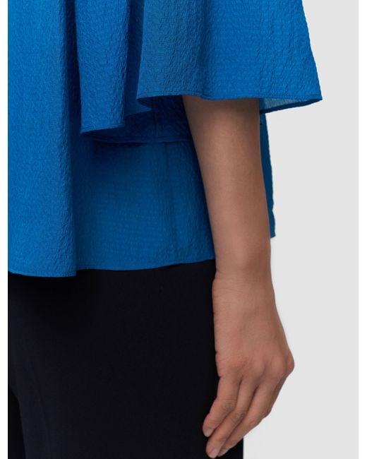 Joseph Blue Emi Textured Silk Top