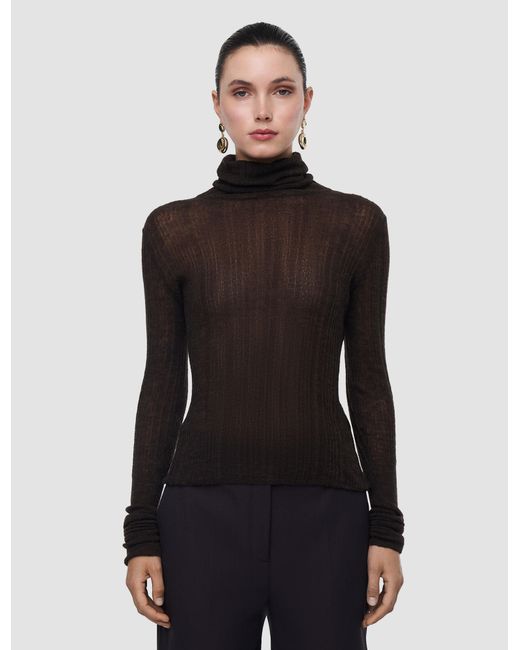 Joseph Black Molony Sheer Wool Rib Jumper