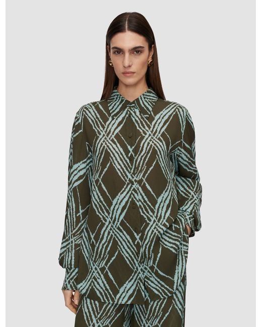 Blouse Sina En Soie À Tissage Ajouré Joseph en coloris Green