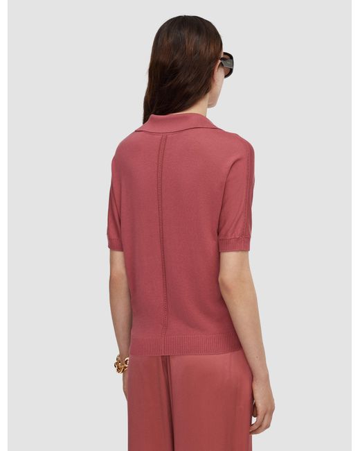 Polo Niata En Soie Superfine Joseph en coloris Pink