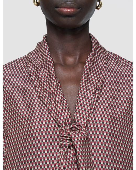 Joseph Brown Adele Printed Silk Blend Blouse