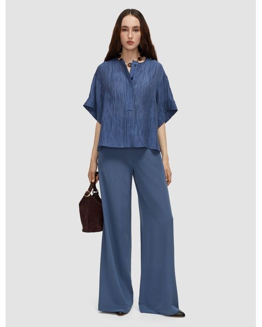 Joseph Blue Yani Fluid Crinkle Blouse