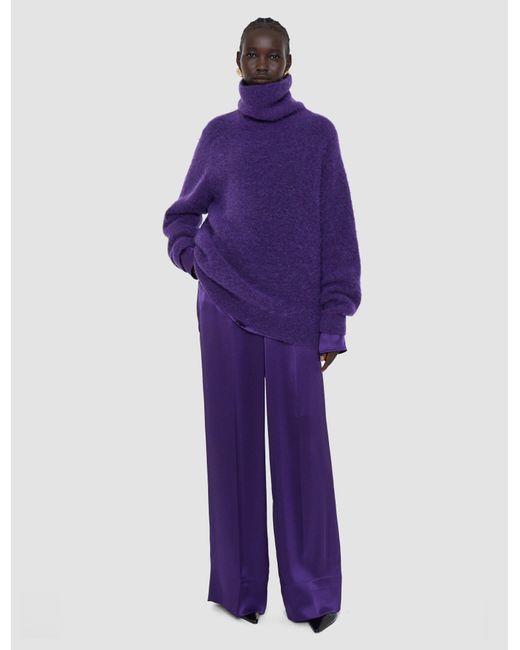 Joseph Purple Meslay Brushed Alpaca Jumper