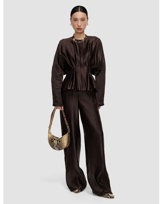 Joseph Black Eris Silk Linen Blend Blouse