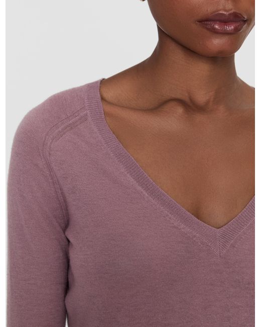 Joseph Pink Cetus Cashair V Neck Jumper