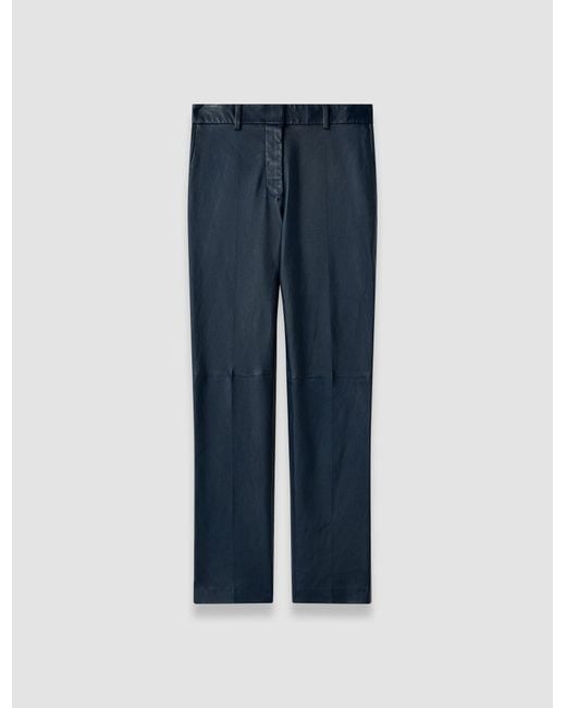 Joseph Blue Coleman Long Leather Stretch Trousers
