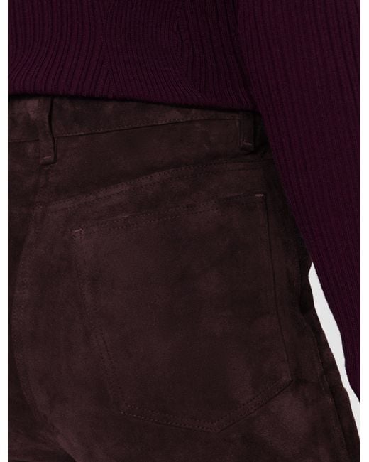 Joseph Purple Duke Suede Stretch Trousers