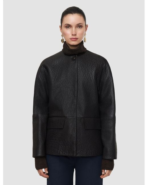 Joseph Blue Barbs Pebble Leather Jacket