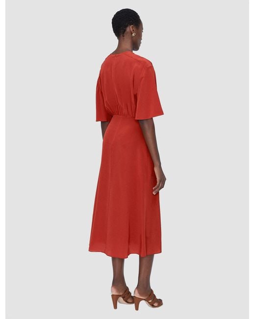 Robe Silsila En Soie Crêpe De Chine Joseph en coloris Red