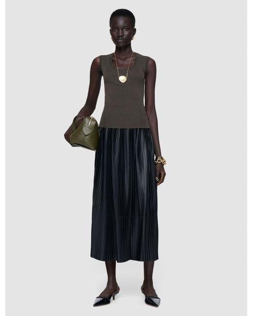 Joseph Black Didi Light Nappa Leather Skirt
