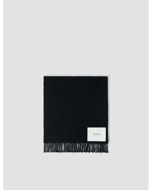 Joseph Blue Flora Waffle Wool Scarf