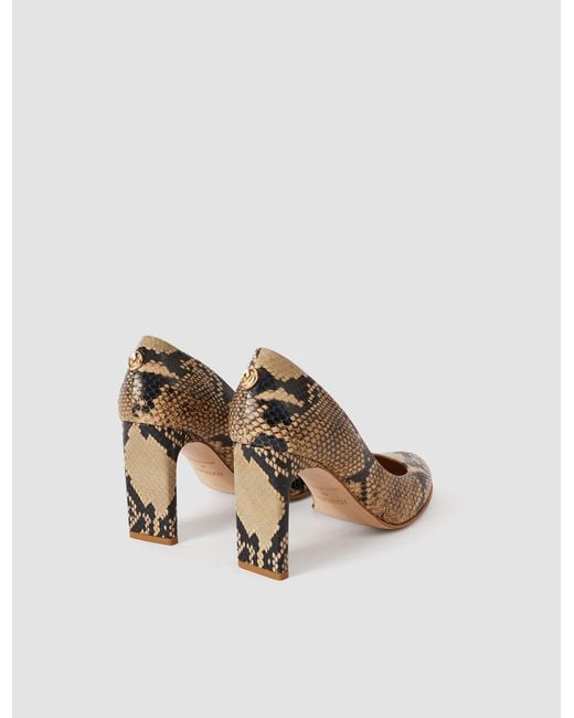 Joseph Natural Alette Snake Print Leather Heeled Pumps