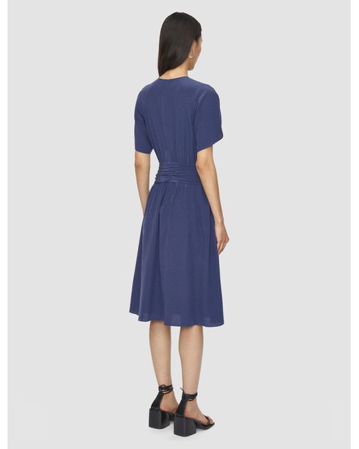 Joseph Blue Lowri Crepe De Chine Knot Silk Dress