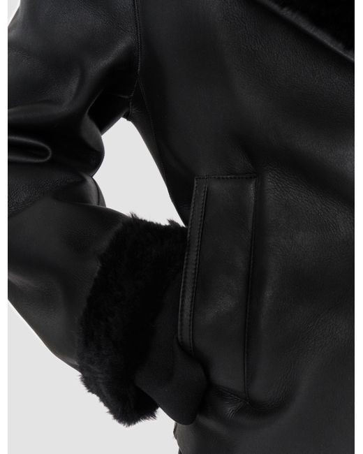 Joseph Black Rousse Textured Shearling Jacket