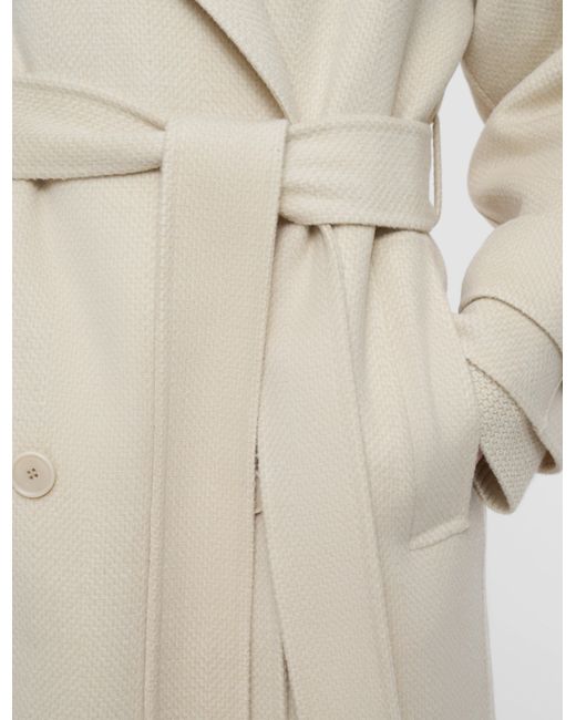 Joseph Natural Navarre Linear Double Face Wool Coat
