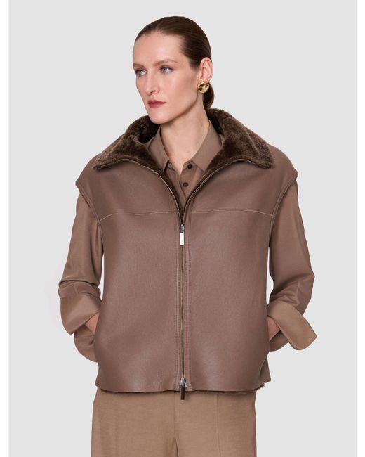 Joseph Brown Nico Reversible Textured Shearling Gilet