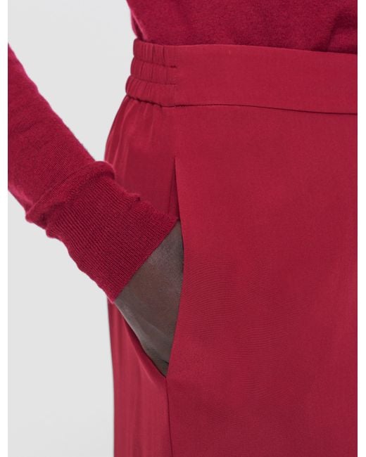 Joseph Red Sahel Crepe De Chine Silk Trousers