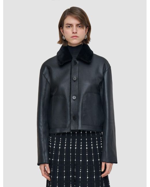 Joseph Black Alloway Reversible Soft Shearling Jacket