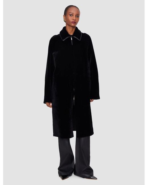 Joseph Black Caspian Soft Shearling Reversible Coat